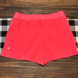 Lululemon License to Train High Rise Shorts sz 14 coral